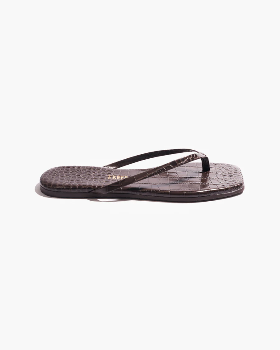 Square Toe Lily Croc - Carob