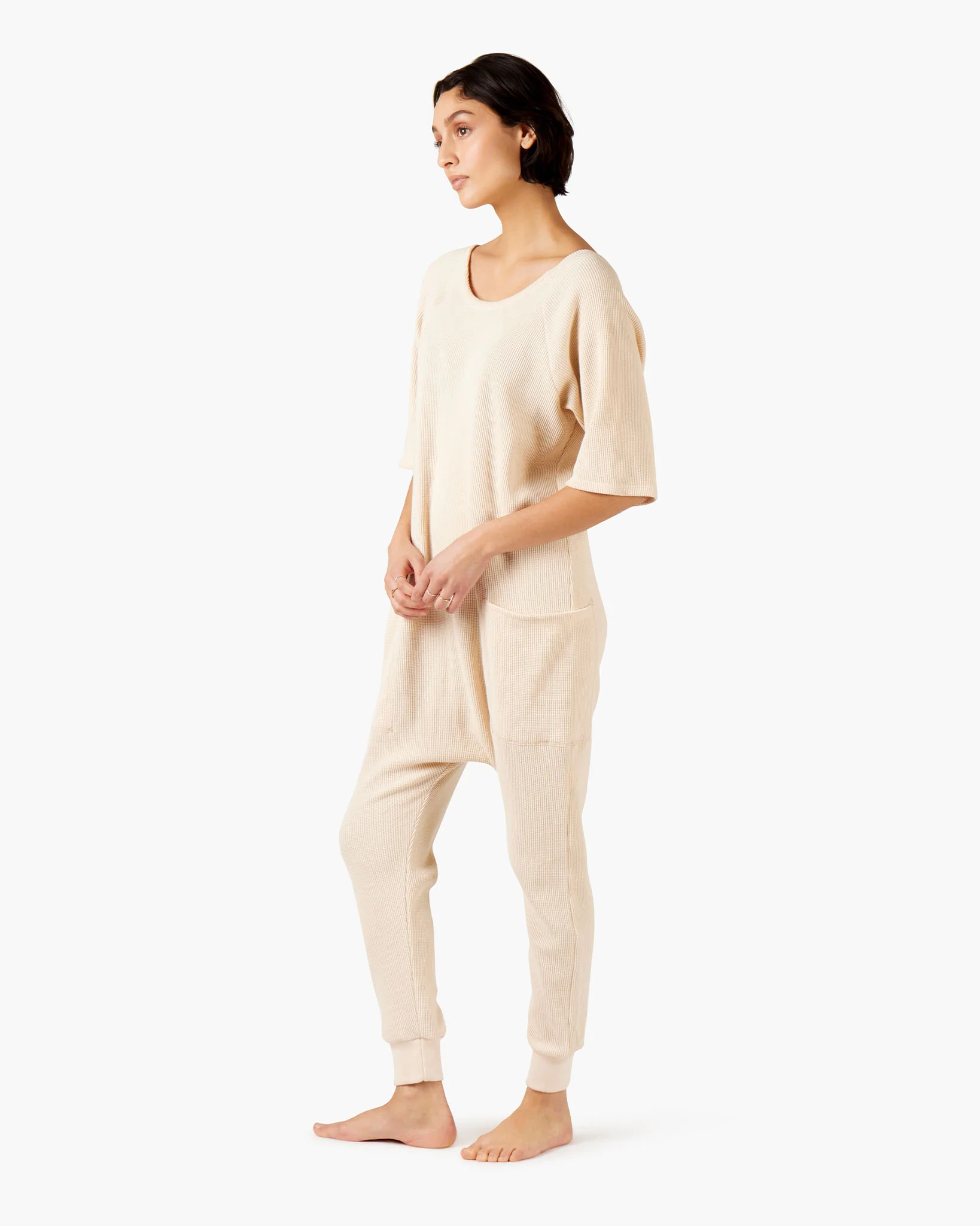 The Waffle Jumpsuit - Petal