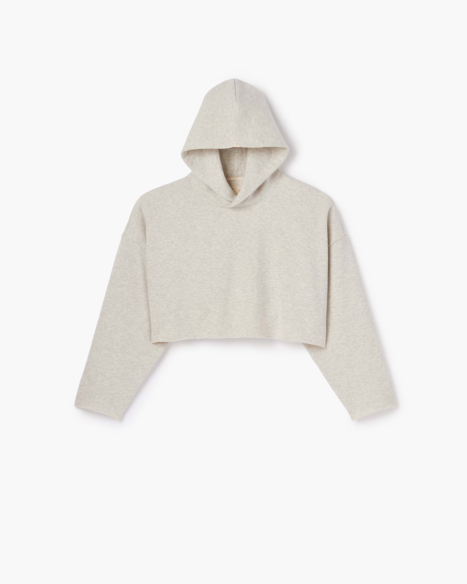 Core Fleece Cropped Hoodie - Eggshell Mix