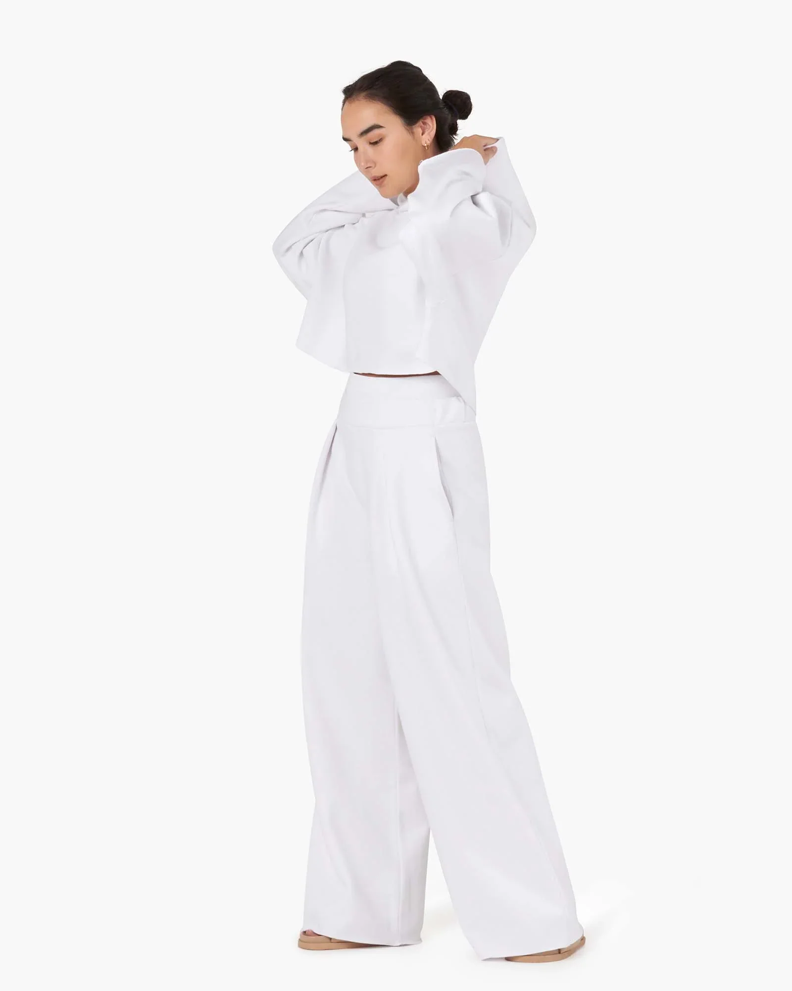 Core Fleece Cropped Hoodie - White