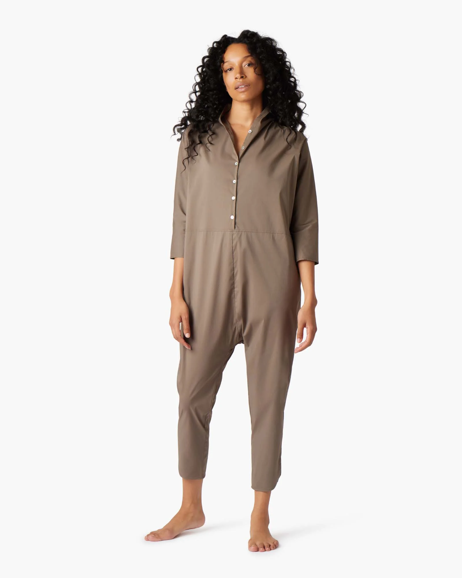 Poplin Jumpsuit - Khaki
