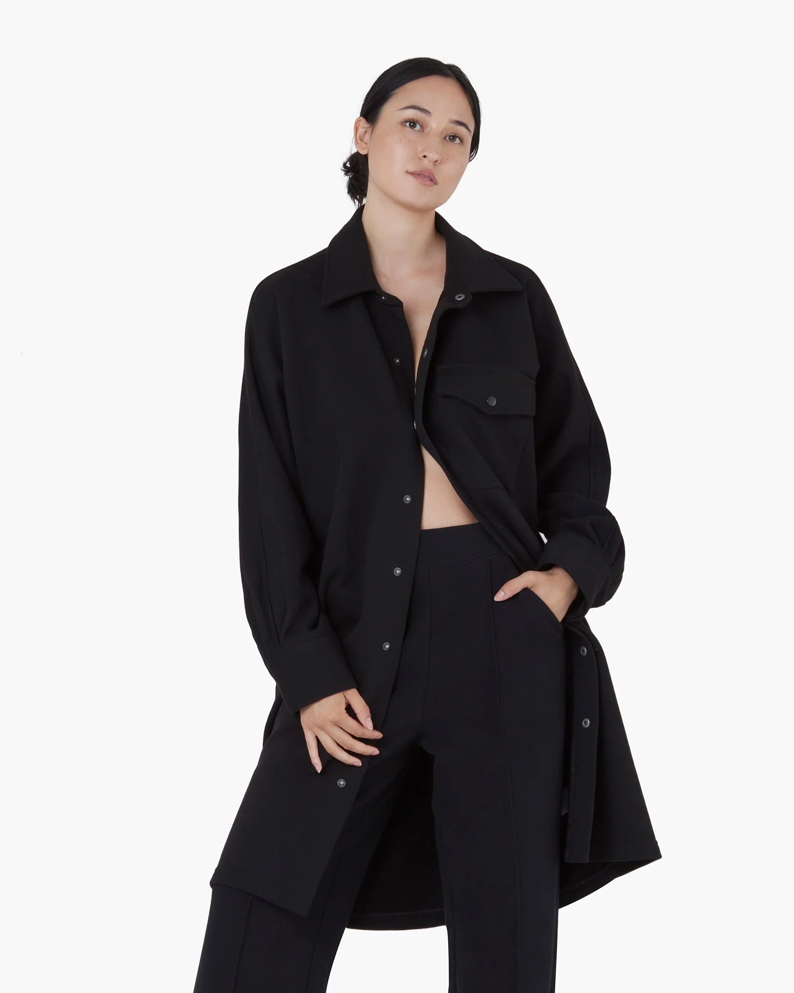 Oversized Shirt Jacket - Black