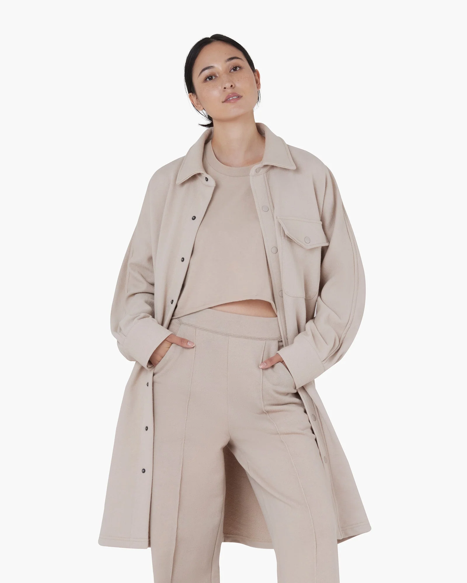 Oversized Shirt Jacket - Sand