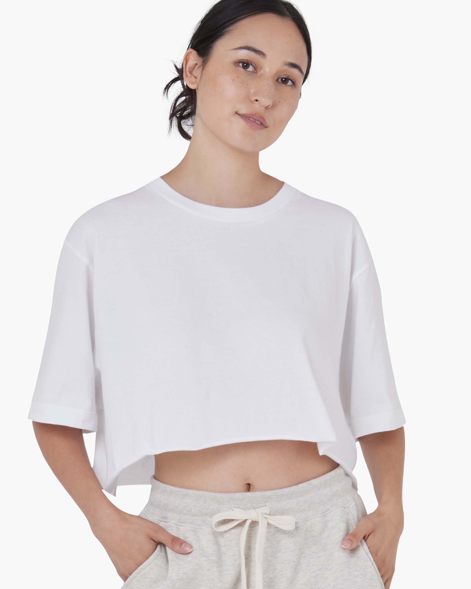 Cropped Tee - White