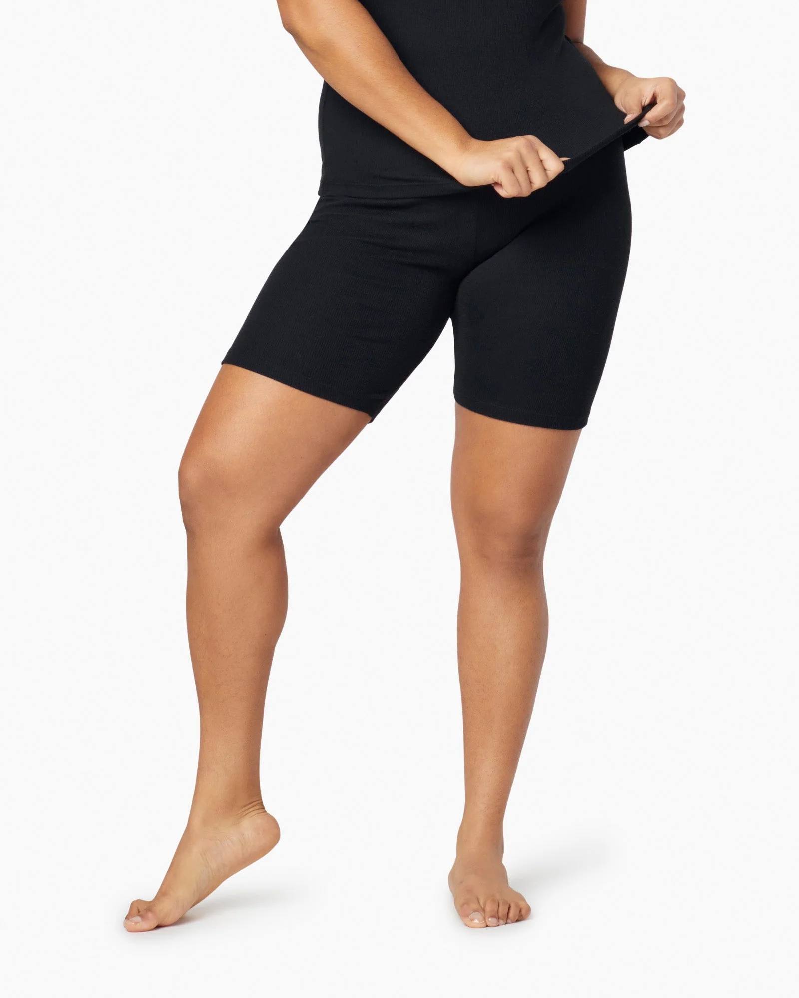 Super Rib Biker Short - Black