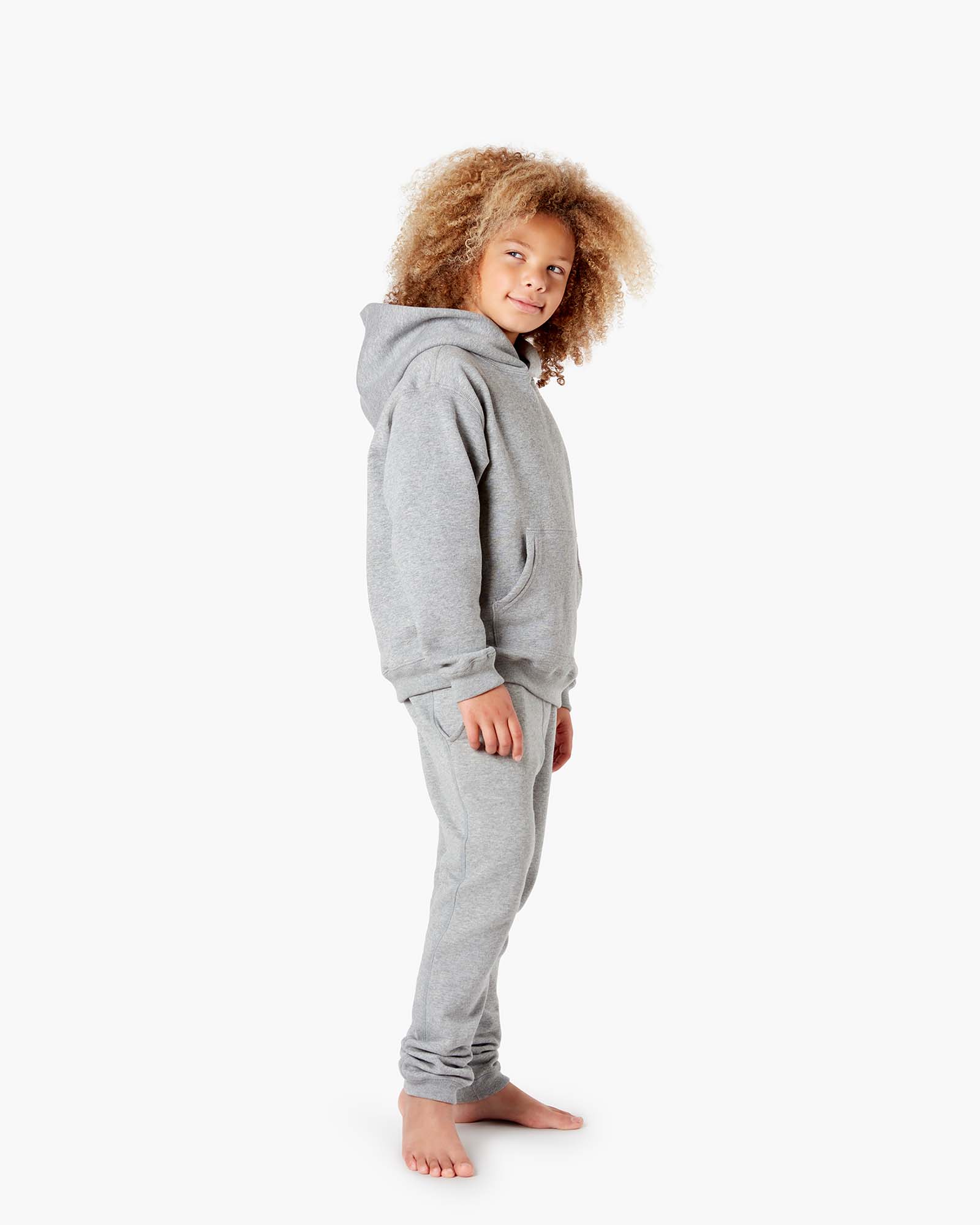 Kids Core Fleece Hoodie - Grey Mix