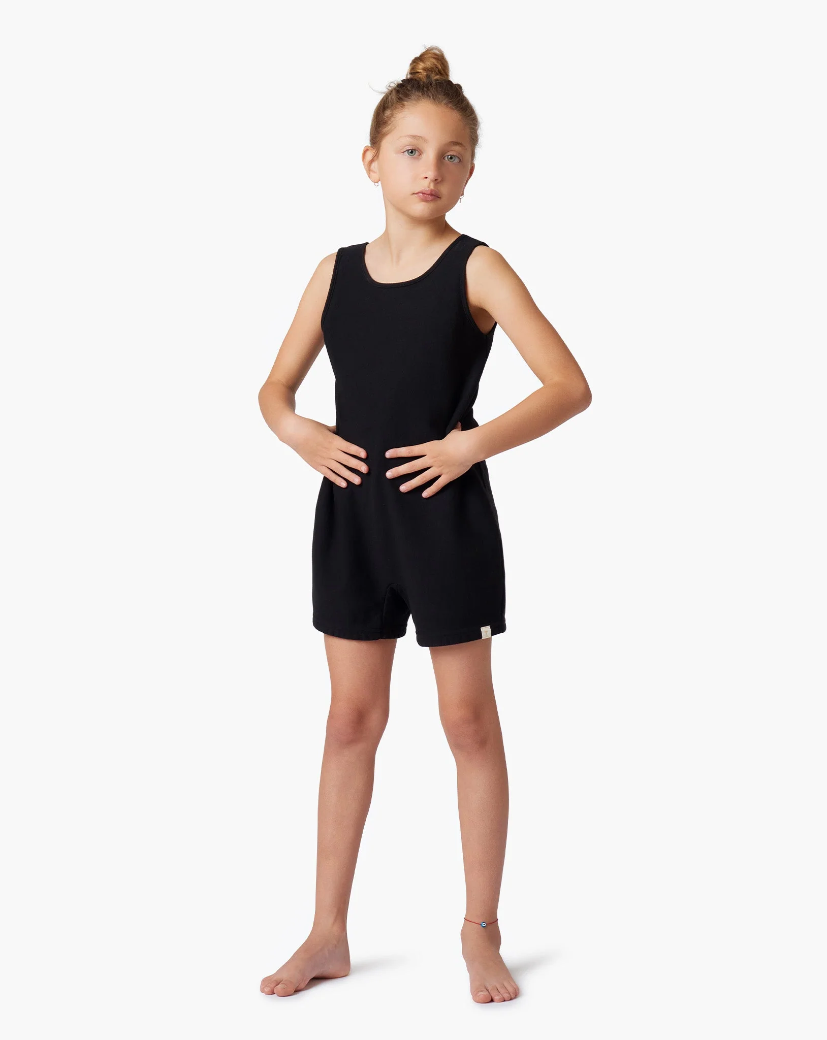Kids Short Playsuit - Black