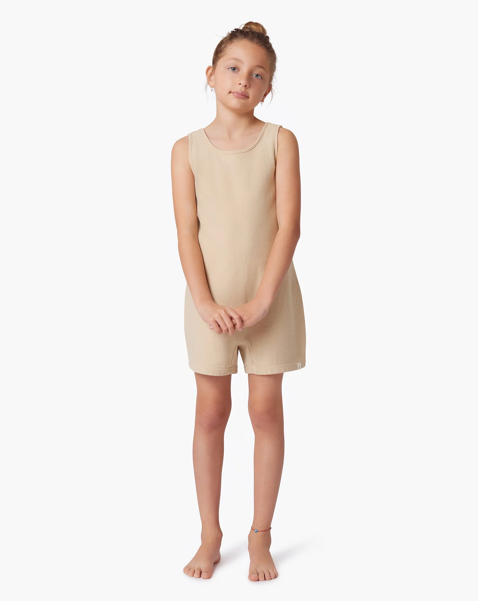 Kids Short Playsuit - Latte
