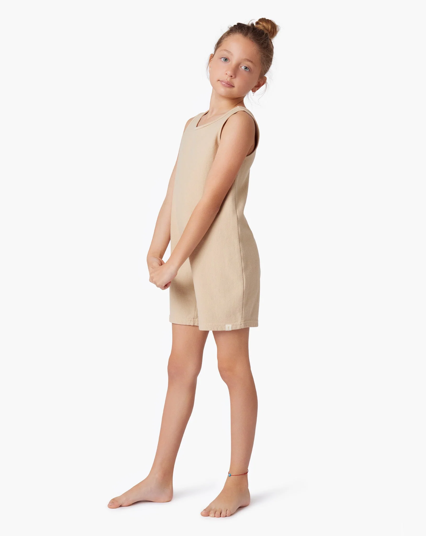 Kids Short Playsuit - Latte